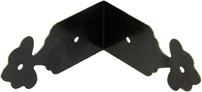 Geesatis 30 Pcs Corner Protector Box Edge Cover Brackets Right Angle Vintage Flower Pattern Decorative Corner Brackets, Bronze Tone, 1.5 x 0.7 inch