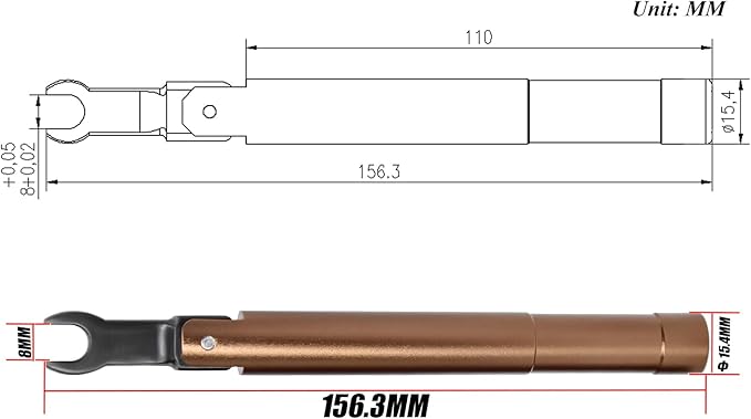 TOJOIN 1 pcs SMA Torque Wrench for RF Connector 8 in·lbs (0.9 N·m) Opening 8mm (5/16") for SMA 3.5mm/2.92mm Adapter Convertor Portable Spanner for Professionals Industry Brown