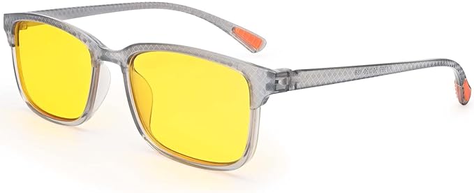 Dollger Night Vision Glasses for Driving Square Anti Glare UV400 Protection Lightweight Nighttime Eyewear for Men and Women