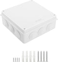 LeMotech ABS Plastic Dustproof Waterproof IP65 Junction Box Universal Electrical Project Enclosure White 7.9 x 7.9 x 3.1 inch (200 x 200 x 80 mm)