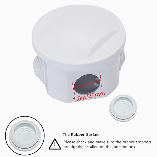 Zulkit Junction Box ABS Plastic Dustproof Waterproof IP55 Universal Electrical Boxes Project Enclosure White D3.1 x H2
