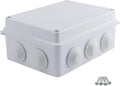 Sunnyglade ABS Plastic Electrical Junction Box IP65 Waterproof Universal Outlet Box Durable Outdoor Electrical Gang Box White （5.9 x 4.3 x 2.8 inch）
