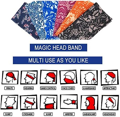 6-Pack Balaclava Face Mask for Men & Women - UV Protection Neck Gaiter, Multi-Use Cycling Mask & Breathable Headband