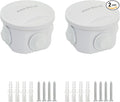 LeMotech Junction Box, ABS Plastic IP55 Water Resistant and Dustproof, Universal Electrical Enclosure, Outdoor and Indoor Project Box D3.1 x H2.4 inch (D80 x H60 mm) (Pack of 2)