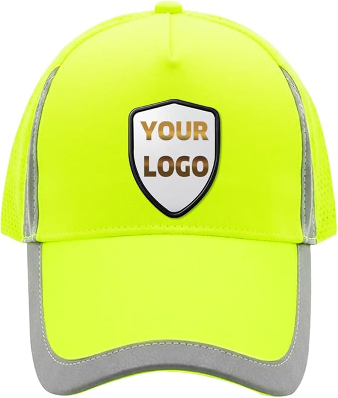 YOWESHOP Reflective Safety Baseball Cap Customize Logo with Removable PE Shell Hi-Vis Safety Work Hat