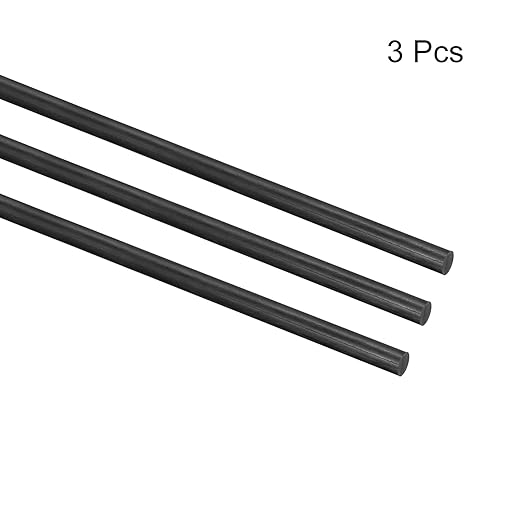 MECCANIXITY Carbon Fiber Rod, 5mm x 100mm for RC Plane DIY Tool Wing Tube Quadcopter Arm, Pack of 3