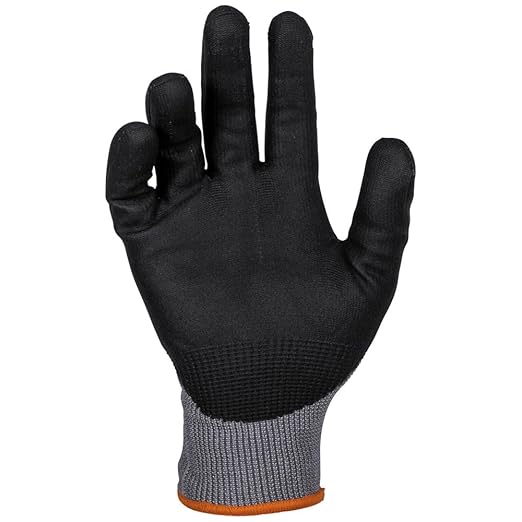 KLEIN TOOLS 60584 Work Gloves, Knit Dipped Cut Resistant ANSI A2 Nitrile Coated Gloves, HPPE Fabric, Touchscreen Capable, Medium, 2-Pair