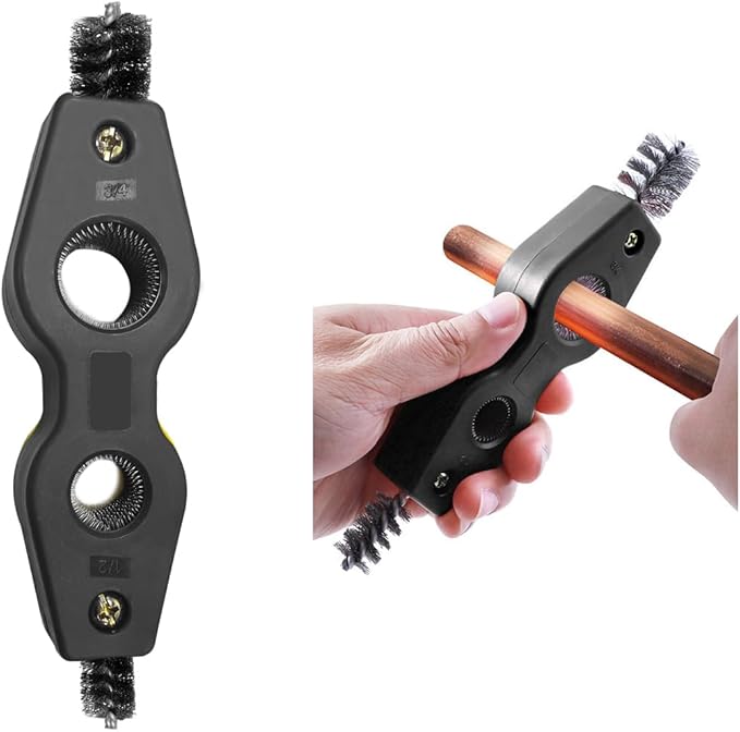 Car Battery Terminal Cleaning Brush, 4 in 1 Steel Wire Brush Heads for Battery Terminals Pipes, Anti-Rust Battery Terminals Machine Parts Cleaning Tool, Universal Car Accessories (Black)