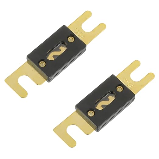 BOJACK 0/2/4 Gauge ANL Fuse Holder and 125 Amp ANL Fuses for 0 2 4 8 Gauge AWG Block, Automotive Fuse Holder 125A (Pack of 2)