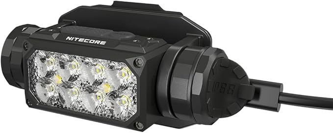 Nitecore HC65M UHE 2000 Lumen Tactical Helmet Light Headlamp, NVG Mountable USB-C Rechargeable with Red and White Lights