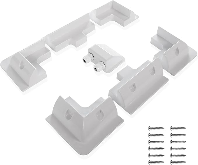 Solar Panel Mounting Brackets Kit, 7PCS RV Roof Mounts, No Drill, Caravans, Campervans (White)