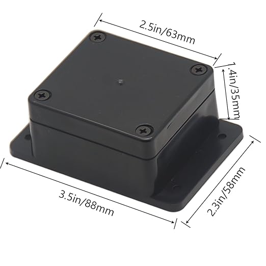 Zulkit Junction Box ABS Plastic Dustproof Waterproof IP65 Universal Electrical Boxes Project Enclosure with Fixed Ear Black 2.48" x 2.28" x 1.38"(Pack of 2)