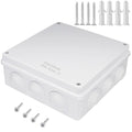 Zulkit Junction Box ABS Plastic Dustproof Waterproof IP65 Universal Electrical Boxes Project Enclosure White 7.9 x 7.9 x 3.1 inch (200 x 200 x 80mm)
