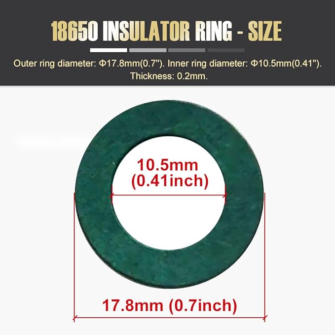 550PCS 18650 Lithium Battery Insulator Rings, Highland Barley Paper with Adhesive Backing, Hollow Paper Pad Electrical Insulation Ring, Green