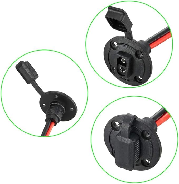 Solar Power Connector,12AWG Weatherproof Power Socket Sidewall Port,Quick Disconnect Wire Automotive Panel Extension Cable for Solar Generator Battery Charger.(30CM 2Pack)