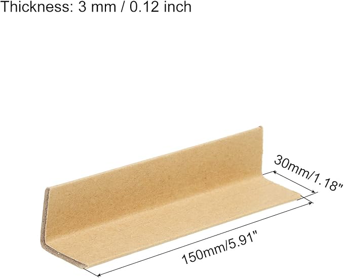 PATIKIL Adjustable Cardboard Corner Protector Package Frame Protectors L Shaped 150x30mm Thick 3mm for Art, Packing, Shipping, Pack of 50