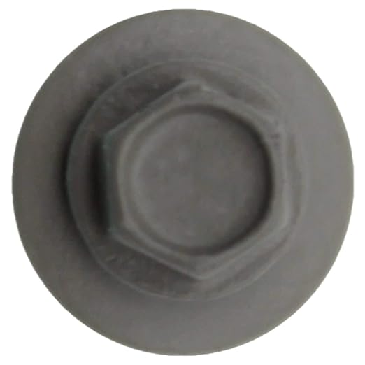 Metal Roofing Screws: (250) 10 x 1 Pewter Gray Hex Head Sheet Metal Roof Screw. Self Starting Metal to Wood siding Screws. EPDM Washer. Colored Head