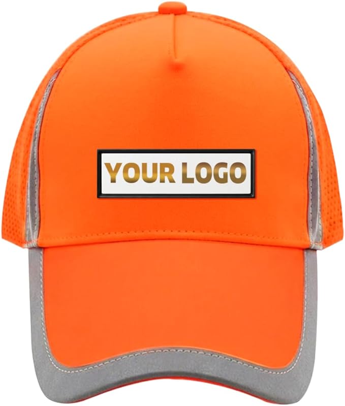 YOWESHOP Reflective Safety Baseball Cap Customize Logo with Removable PE Shell Hi-Vis Safety Work Hat