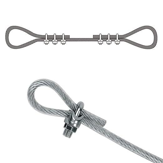 3/16 Inch M4 Wire Rope Cable Clip Clamp, 304 Stainless Steel, U Bolt Saddle Fastener, 25 Packs