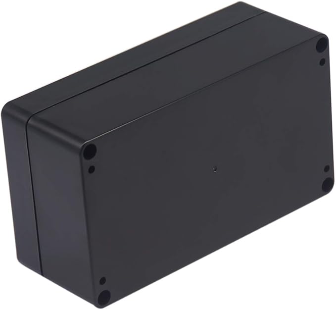 2 Pack Project Box IP65 Waterproof Junction Box ABS Plastic Black Electrical Boxes DIY Electronic Project Case Power Enclosure 6.22"x3.54"x2.36"(158x90x60mm)