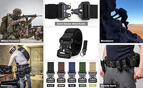 DOOPAI Tactical Belt for Men, 3Pack Military Nylon Web with Heavy Duty Quick Release Metal Buckle