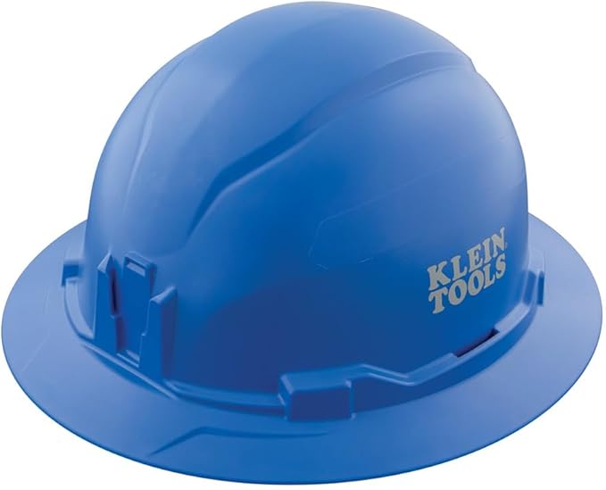 Klein Tools Hard Hat, Non-Vented Full Brim Style, Padded, Self-Wicking Odor-Resistant Sweatband, Tested up to 20kV