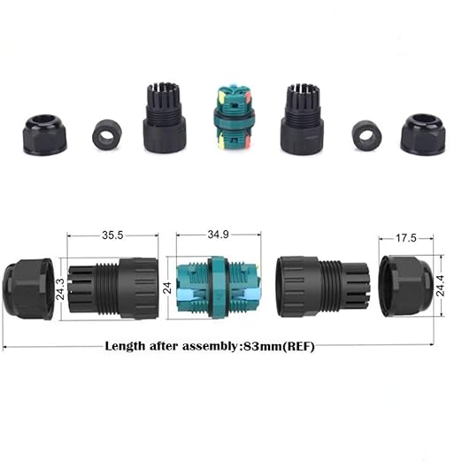 Junction Box Outdoor Screwless Waterproof Cable Connector with Quick Installation - IP68 Rated, 2pack
