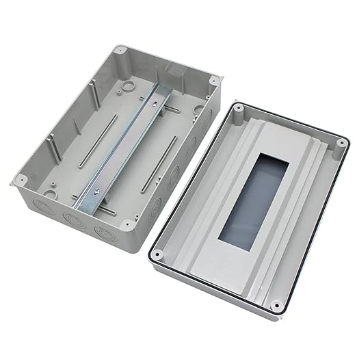 IP65 ABS Waterproof Circuit Breaker Distribution Box Din,ABS 3 Phase Power Supply Plastic Distribution Boxes Electrical for Circuit Breaker 15 Way