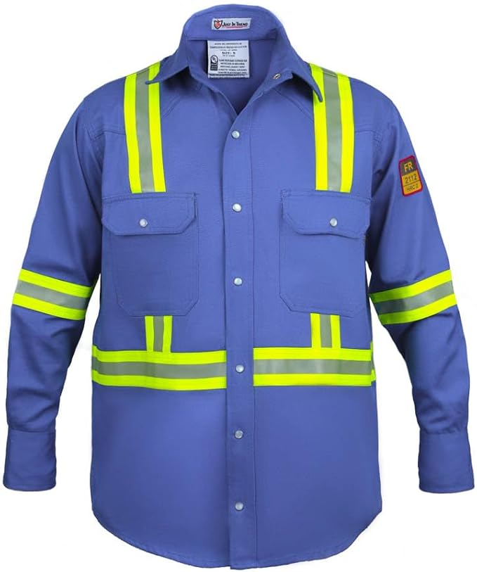 Flame Resistant High Visibility Hi Vis FR Shirt - 100% C - 7 oz