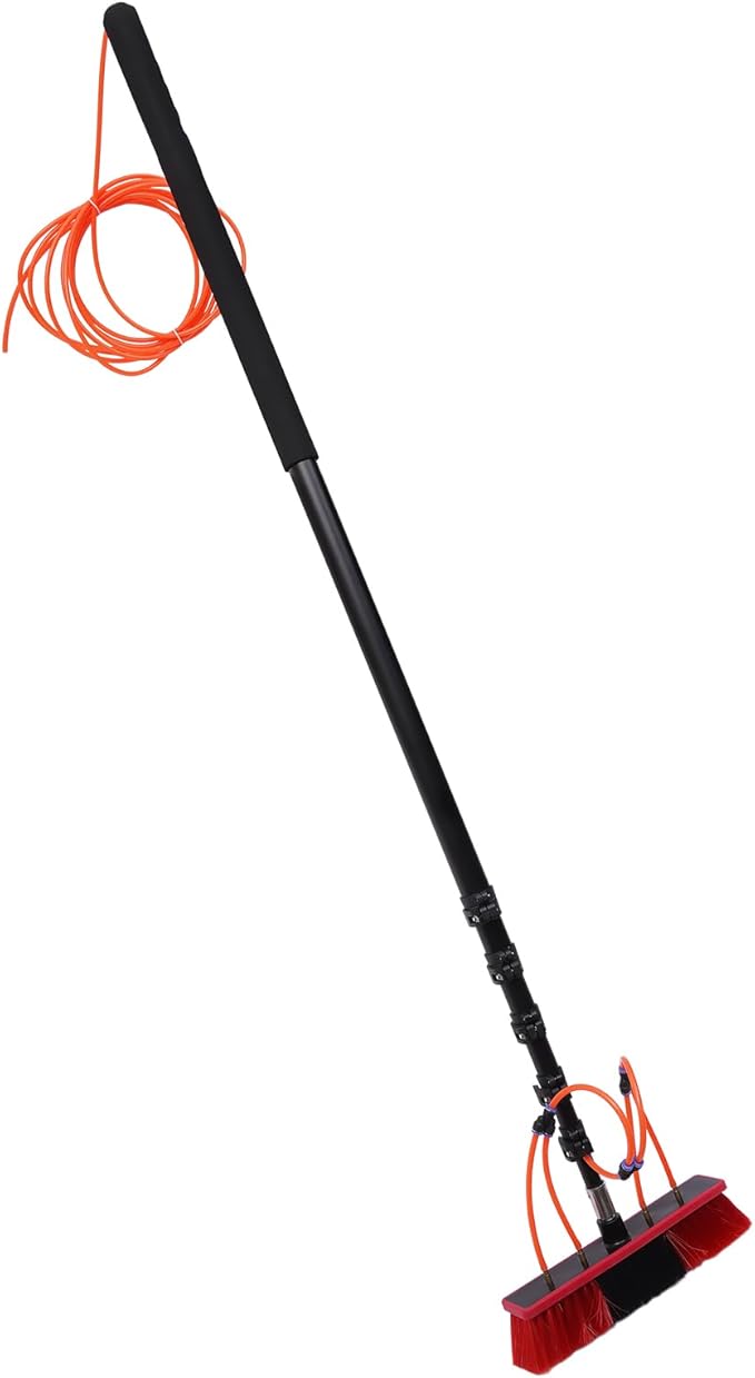 24ft Water Fed Pole Kit, Water Fed Cleaning System Cleaner Tool for Window Glass Roof Outdoor Glass Solar Panel