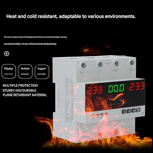 63A 2P 110V Automatic/Manual Transfer Switch, ATS with Led Display, L1 Priority, Din Rail Mount for Generator & Mains Power