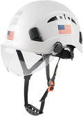 GREEN DEVIL Safety Helmet Hard Hat with Visor Chinstrap Adjustable Lightweight Vented ABS Work Helmet for Men and Women 6-Point Suspension ANSI Z89.1 Approved Ideal for Industrial & Construction