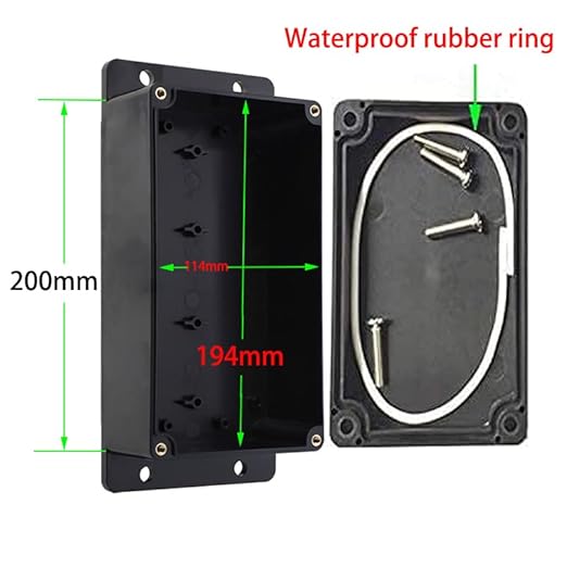 Electrical Box, Universal Junction Box,Dustproof Waterproof IP67 ABS Plastic Box,with Fixed Hole and 4pcs x M16 Cable Gland,7.8" x 4.7" x 2.9"/200 x 120 x 75mm,Black…