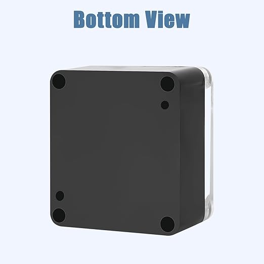 LeMotech Junction Box with Clear Cover IP65 Waterproof Project Box Dustproof ABS Plastic Electrical Project Boxes Universal Enclosure, Black 2.4"x 2.2"x 1.3"(63x58x35mm)(Pack of 2)