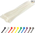 GTSE 12 Inch White/Clear Zip Ties, 100 Pack, 40lb Strength, UV Resistant Long Nylon Cable Ties, Self-Locking 12" Tie Wraps