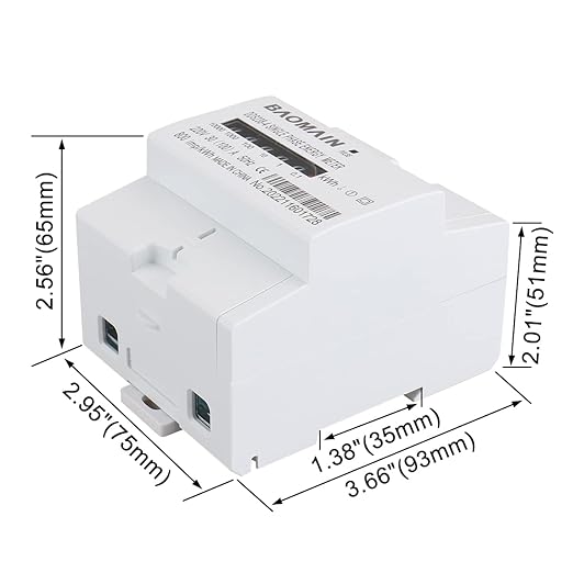 Baomain DDS238-4 DIN Rail Single Phase Kilowatt Hour kwh Meter 220V 30A (100A) Wheel Counter Electricity Meter for AC Systems