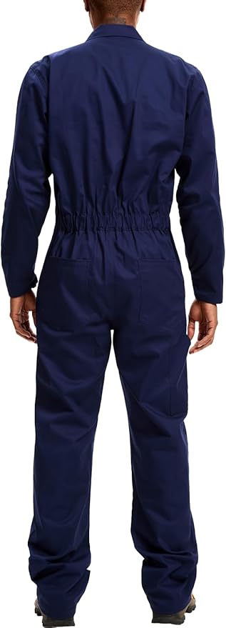 WORK IDEA Men's Coveralls Long Sleeve 100% Cotton Twill Workwear Jumpsuit Relaxed Fit