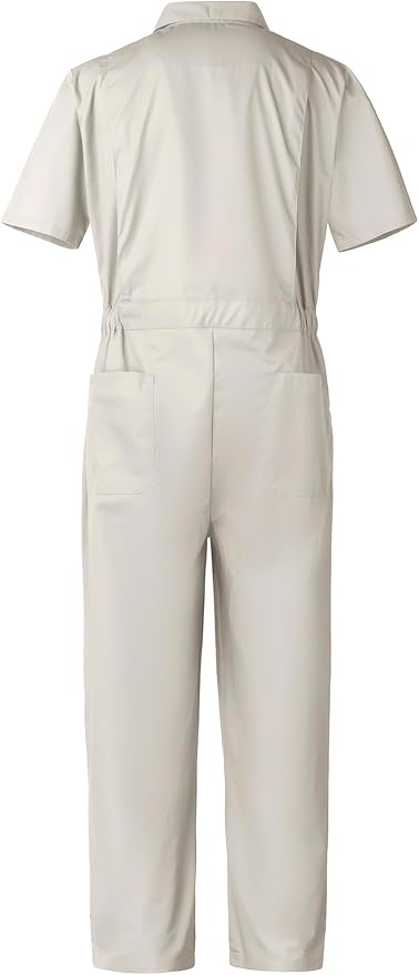 Mens Short Sleeve Coveralls Work Mechanics Jumpsuit Summer Overall Work Suit Breathable Crawl Suit Coverall
