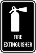 Signs ByLITA Portrait Round Fire Extinguisher Sign with Adhesive Tape, Mounts On Any Flat Surface (Black) - Large