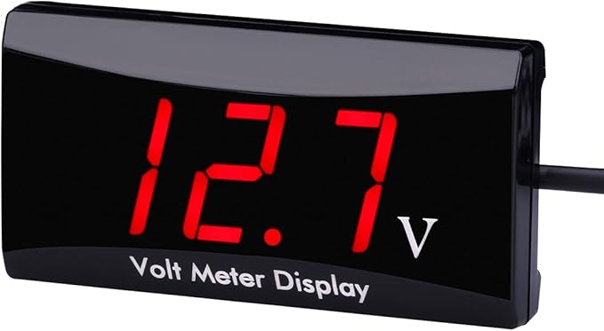 DC 12V Car Digital Voltmeter - AIMILAR LED Display Voltage Volt Meter Gauge for Car Motorcycle (Red)