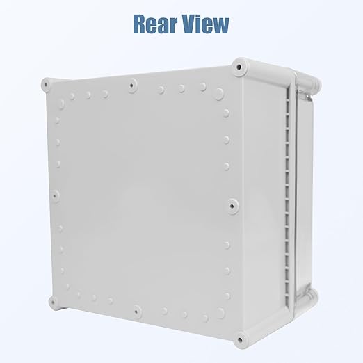 LeMotech Junction Box IP67 Waterproof Dustproof Electrical Box Project Box DIY Enclosure Gray with Transparent Clear Cover, External Size 11x11x7.1in (280x280x180mm)