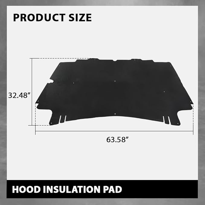 G-PLUS Hood Insulation Pad 1/2" Heat Blanket & Clips Compatible with Dodge Ram 1500 2002-2008/Fit Dodge Ram 2500 3500 2003-2009