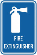 Signs ByLITA Portrait Round Fire Extinguisher Sign with Adhesive Tape, Mounts On Any Flat Surface (Blue) - Large