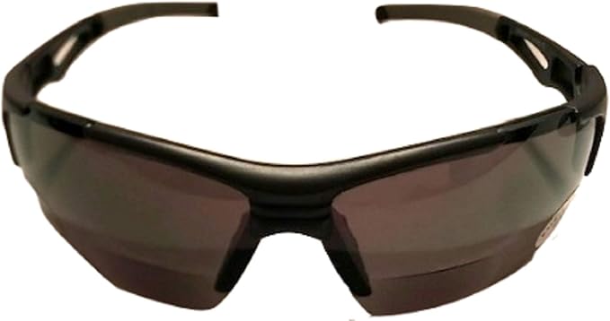 The Jackson Bifocal Safety Reading Sunglasses, Black/Smoke Lens + 2.50