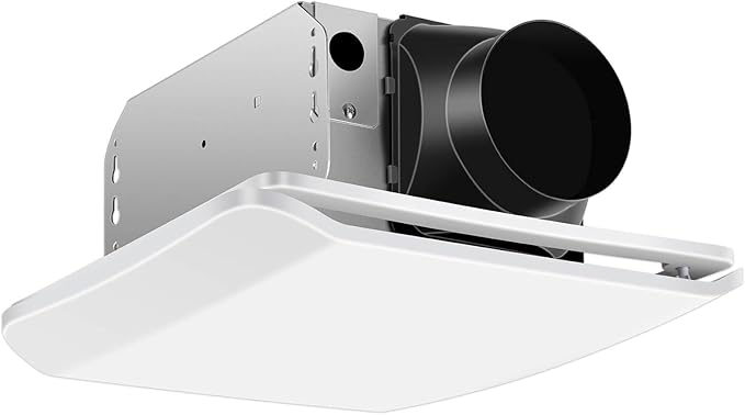 Bathroom Exhaust Fan Ceiling Mount 110CFM, Quiet Ventilation Fan 1.5 Sones with Hidden Grille Cover & Metal Motor, 4-inch Duct Household Extractor, Ideal for Bathroom Remodeling (White)