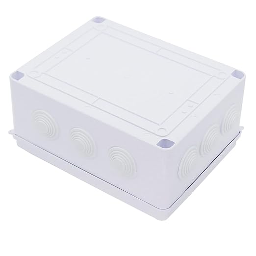 Zulkit Junction Box ABS Plastic Dustproof Waterproof IP65 Universal Electrical Boxes Project Enclosure White 10 x 7.9 x 4.7 inch (255 x 200 x 120mm)