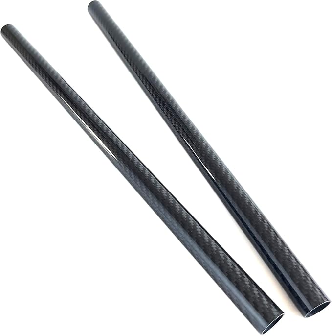 2pcs Carbon Fiber Tube 20mmx18mmx420mm 3K roll Wrapped Twill Glossy Finish