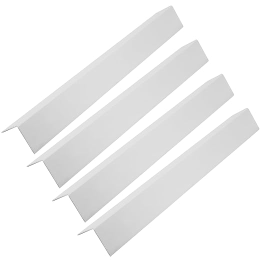 LC LICTOP Aluminum Corner Guards, Metal Angle Stock, Peel and Stick L Shaped Wall Door Frame, Cabinet Protectors Edge Trim Molding, 13.8in L x 1.55in W x 0.07in T, 4Pcs White