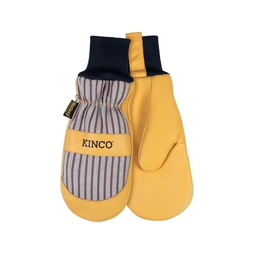 Kinco, 1927KWT-KS, Polyester & Elastic Knit Wrist with Leather Pull-Tab, Wing Thumb Design, Heatkeep® Thermal Insulation, Mitt Outer Shell, Kids Small