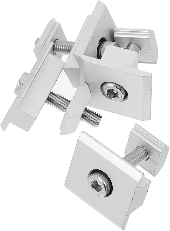 4pcs Solar Panel Bracket Mounting Brackets Nuts and Bolts for Bendable Aluminum Profile No Drill Solar Photovoltaic Mounts Kit